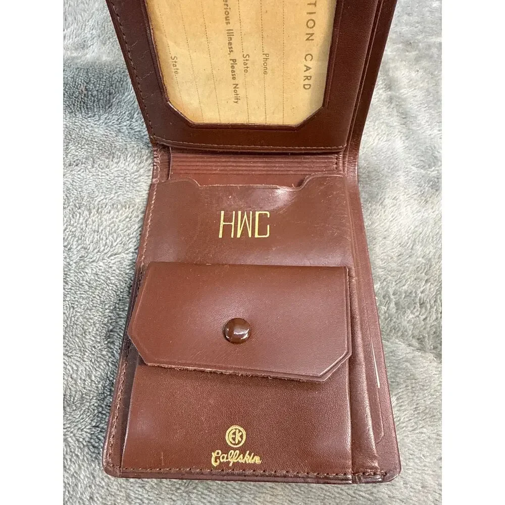 DONE NOS Vintage EK Swing-It Wallet Original Box Inserts Coin Pocket Monogramed